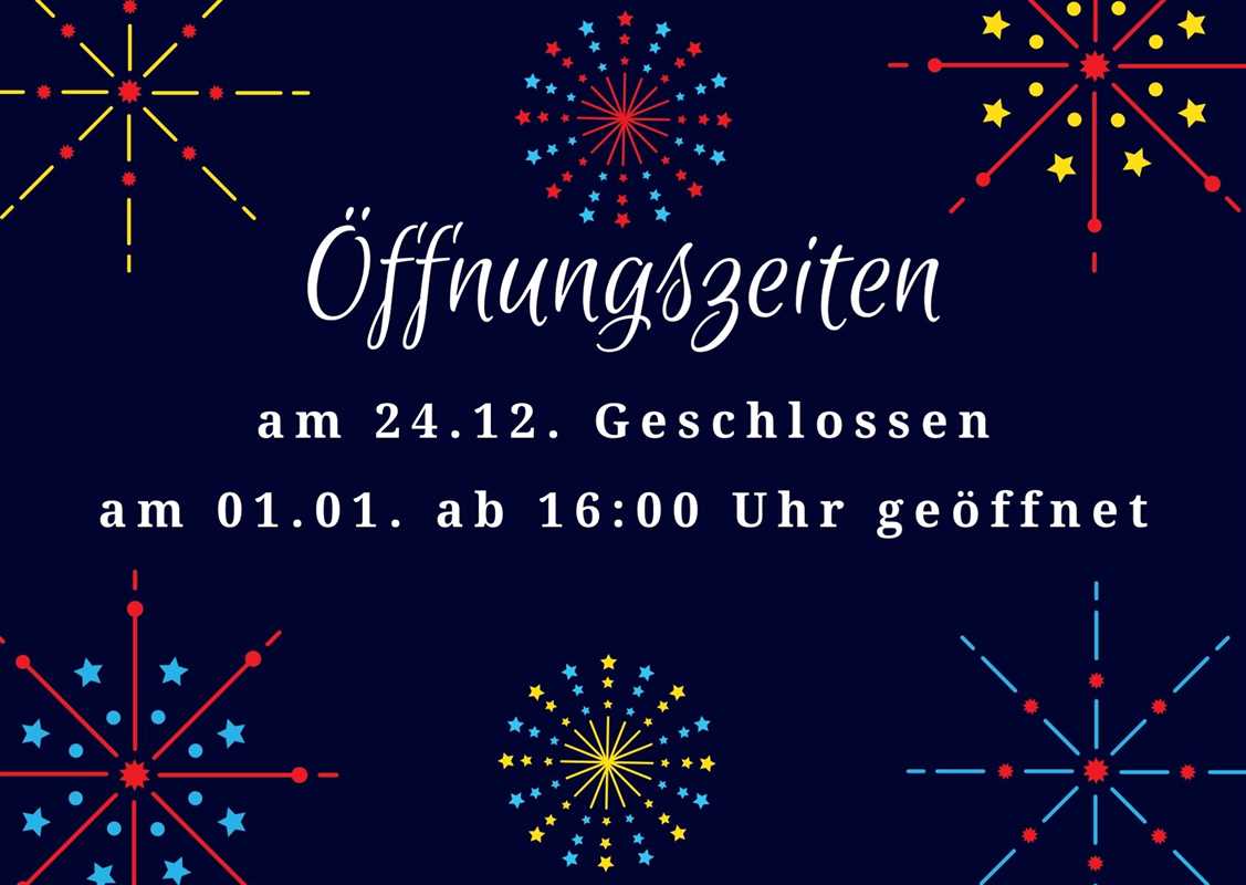 Unsere Öffnungszeiten über die Feiertage